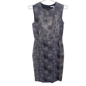 Diane von Furstenberg Eden Black White Static Print Sleeveless Sheath Dress 4